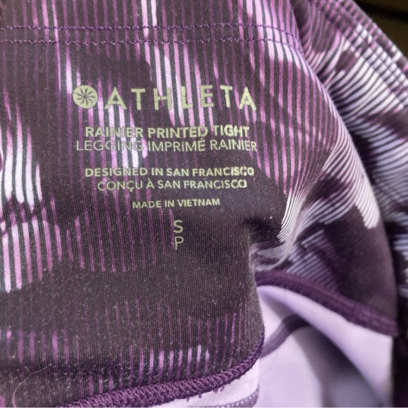 Athleta Rainier Printed Tight Legging Purple Floral Pants L Size SP - Picture 10 of 14